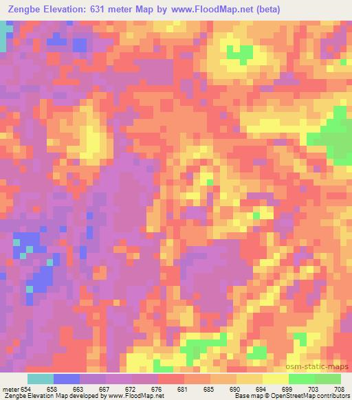 Zengbe,Congo (Kinshasa) Elevation Map