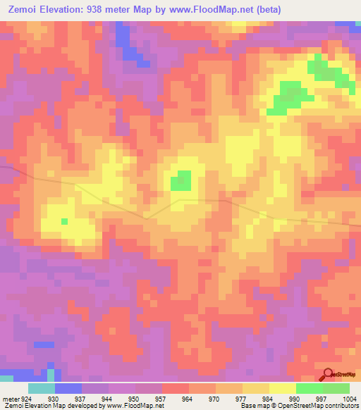 Zemoi,Congo (Kinshasa) Elevation Map