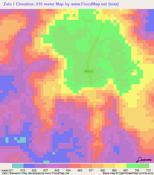 Zelo I,Congo (Kinshasa) Elevation Map