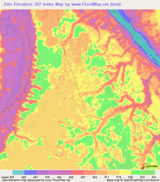 Zelo,Congo (Kinshasa) Elevation Map