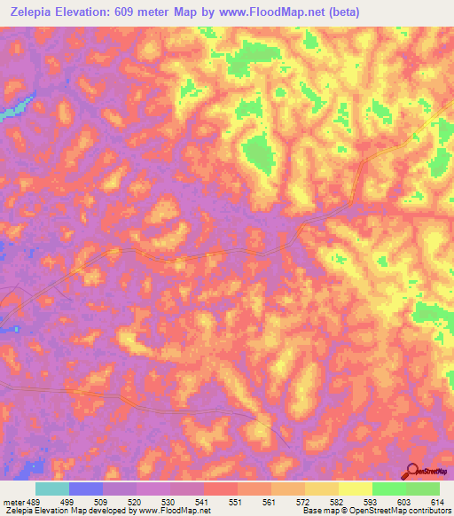 Zelepia,Congo (Kinshasa) Elevation Map