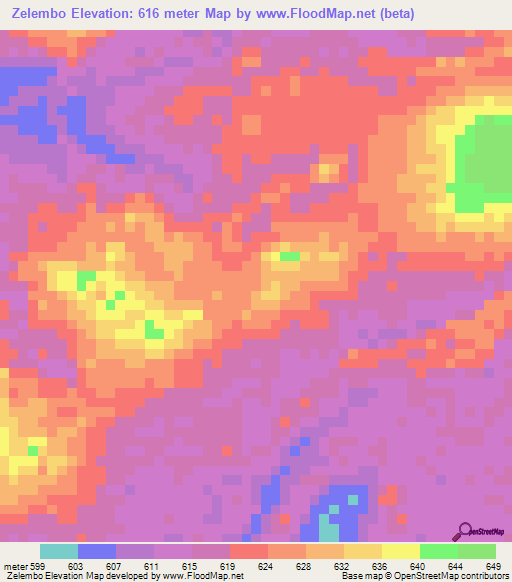 Zelembo,Congo (Kinshasa) Elevation Map