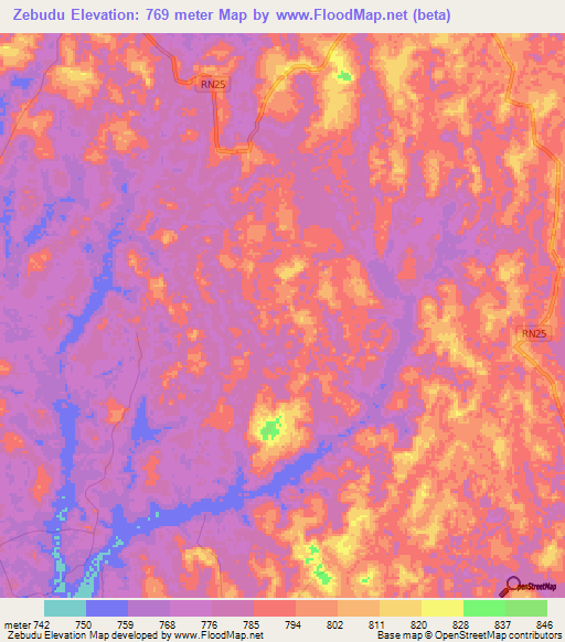 Zebudu,Congo (Kinshasa) Elevation Map