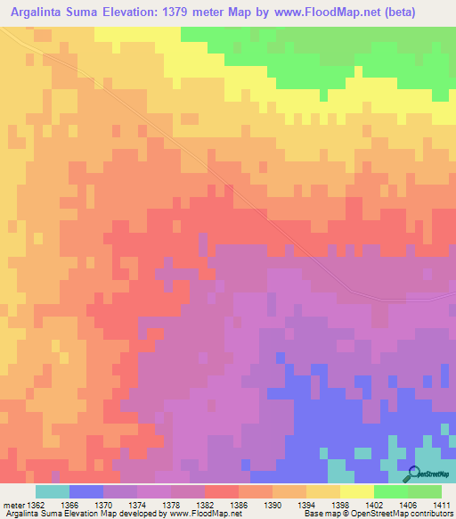 Argalinta Suma,Mongolia Elevation Map