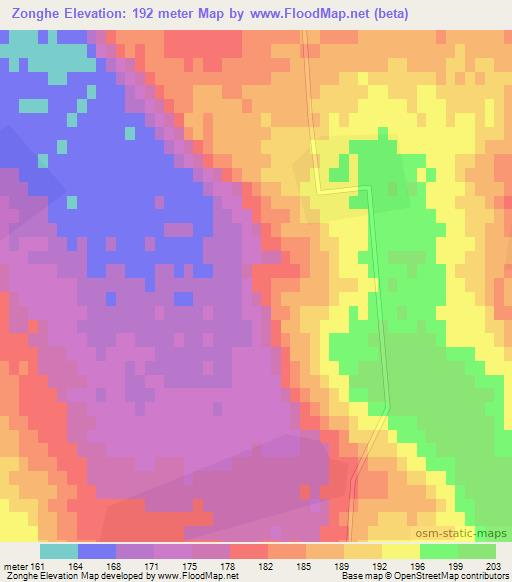 Zonghe,China Elevation Map