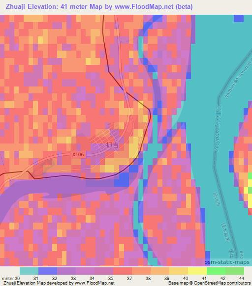 Zhuaji,China Elevation Map