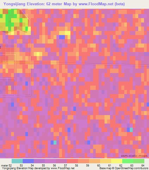 Yongsijiang,China Elevation Map