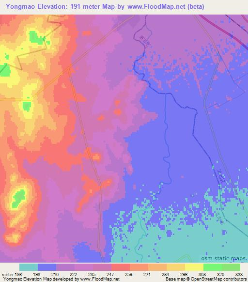 Yongmao,China Elevation Map