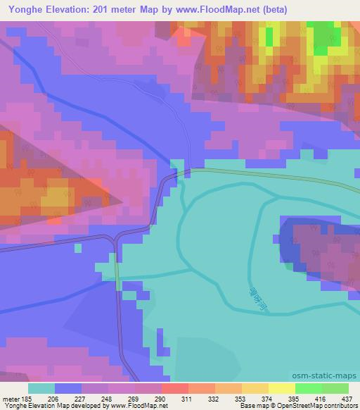 Yonghe,China Elevation Map