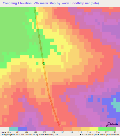 Yongfeng,China Elevation Map