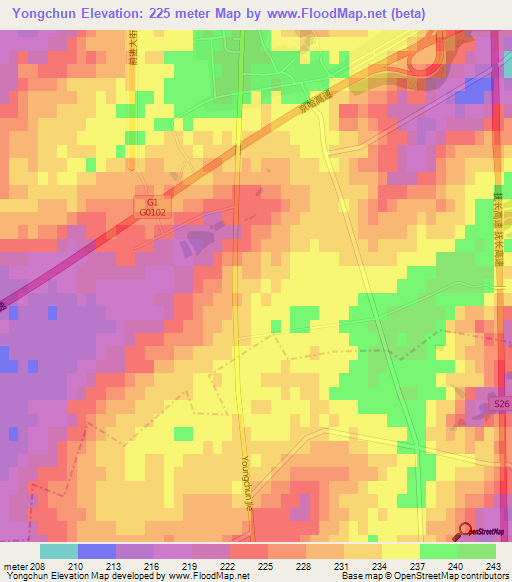 Yongchun,China Elevation Map