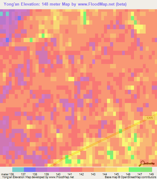Yong'an,China Elevation Map