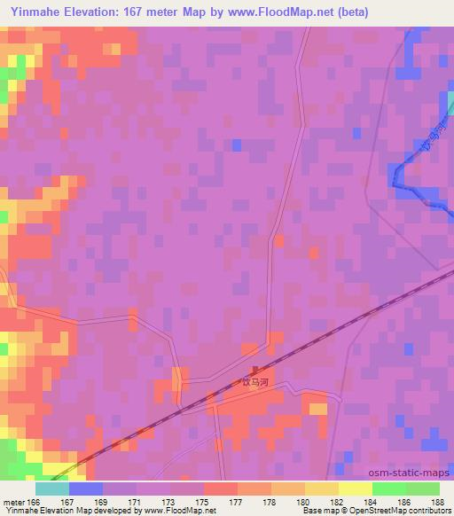 Yinmahe,China Elevation Map