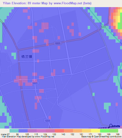 Yilan,China Elevation Map