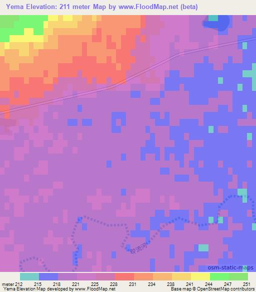 Yema,China Elevation Map