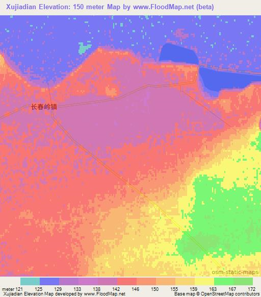 Xujiadian,China Elevation Map