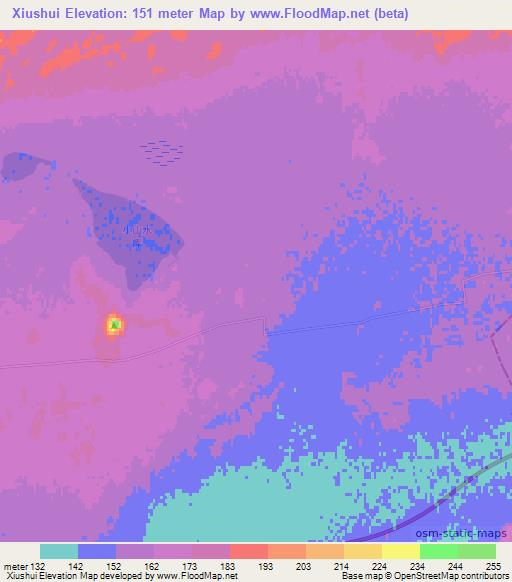 Xiushui,China Elevation Map