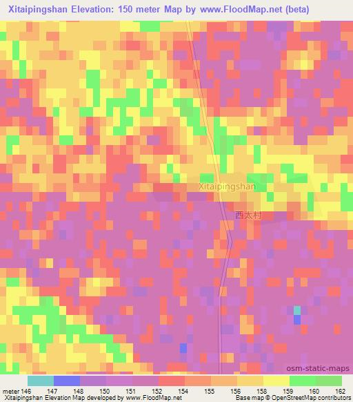 Xitaipingshan,China Elevation Map