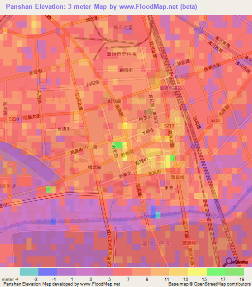 Panshan,China Elevation Map