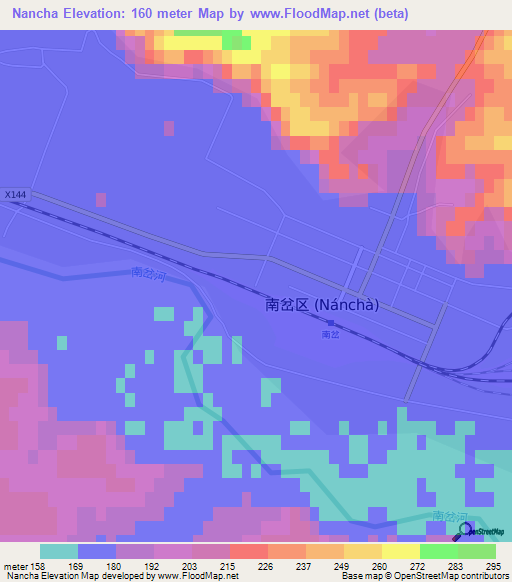 Nancha,China Elevation Map