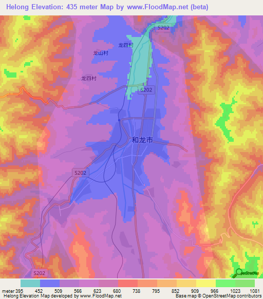 Helong,China Elevation Map