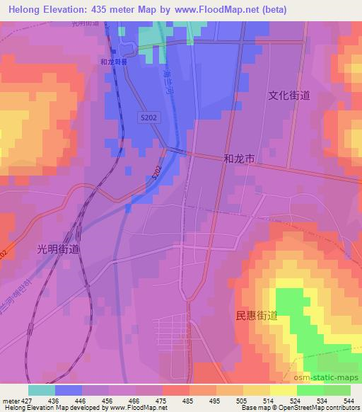 Helong,China Elevation Map