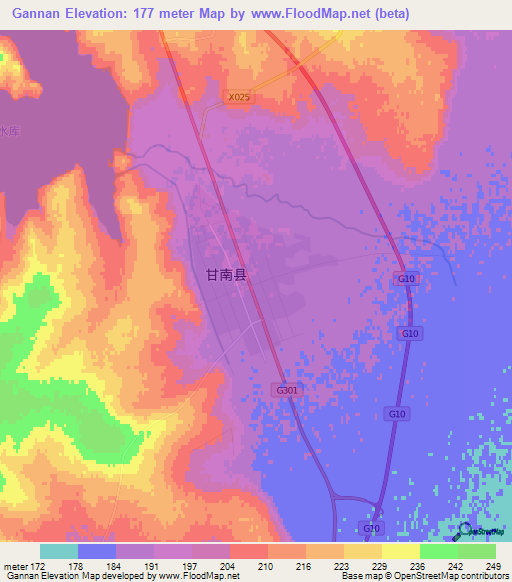 Gannan,China Elevation Map
