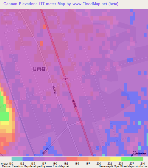 Gannan,China Elevation Map