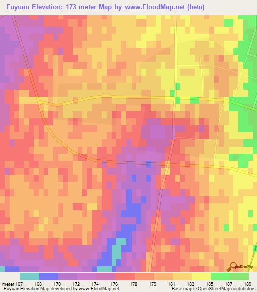 Fuyuan,China Elevation Map