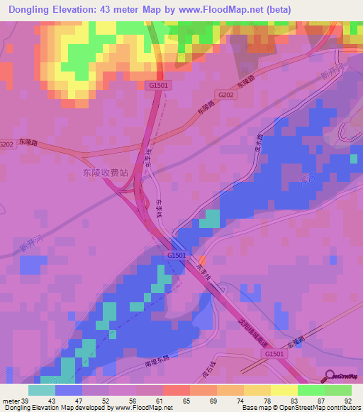 Dongling,China Elevation Map
