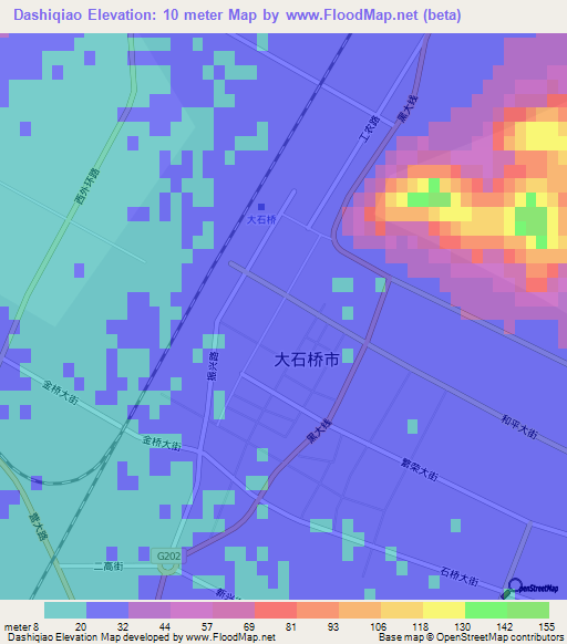 Dashiqiao,China Elevation Map