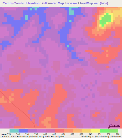 Yamba-Yamba,Congo (Kinshasa) Elevation Map