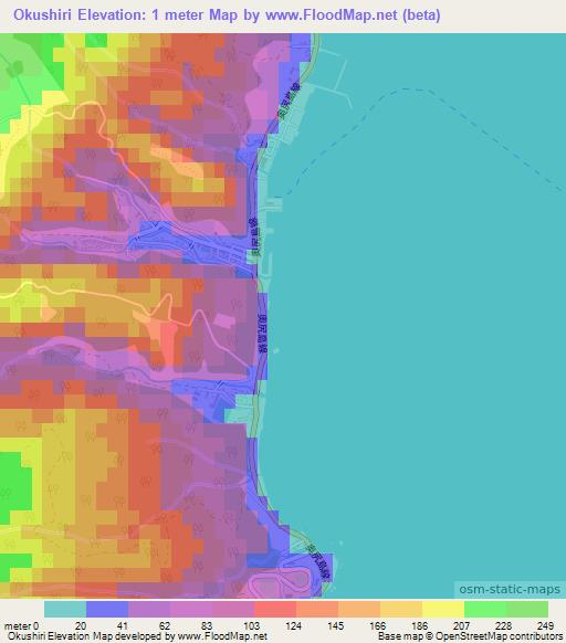 Okushiri,Japan Elevation Map