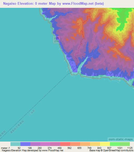 Nagaiso,Japan Elevation Map