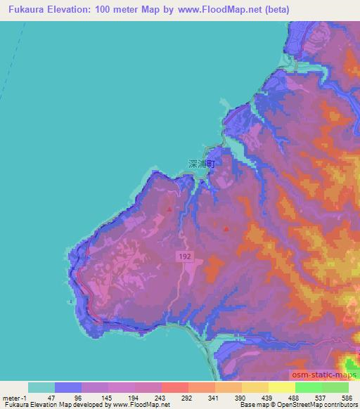 Fukaura,Japan Elevation Map