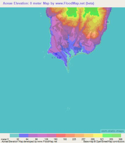 Aonae,Japan Elevation Map