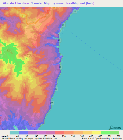 Akaishi,Japan Elevation Map
