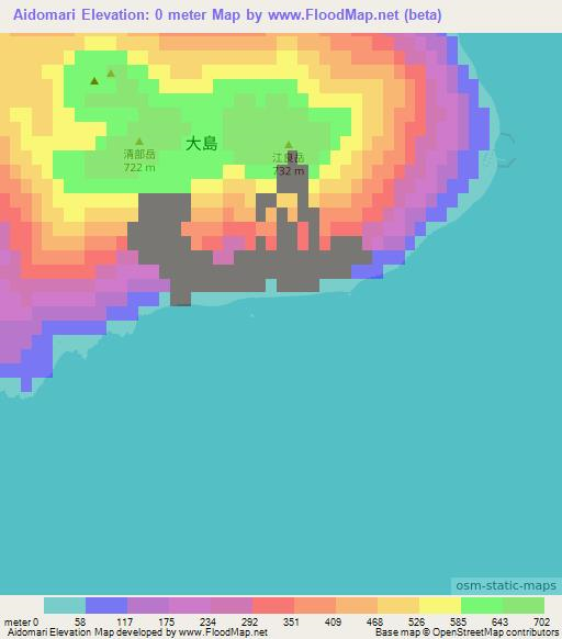 Aidomari,Japan Elevation Map