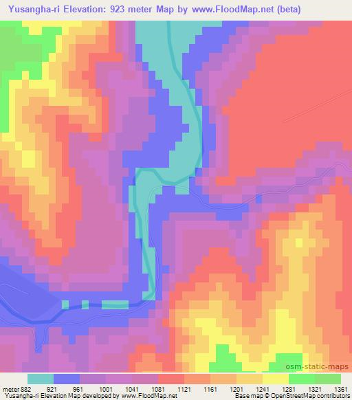 Yusangha-ri,North Korea Elevation Map