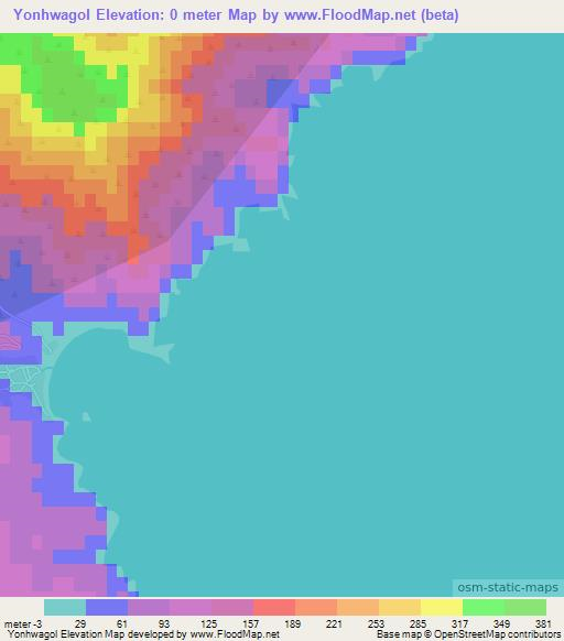 Yonhwagol,North Korea Elevation Map