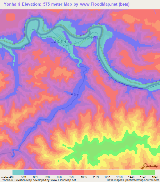 Yonha-ri,North Korea Elevation Map