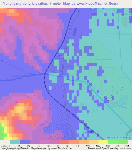 Yonghyang-dong,North Korea Elevation Map