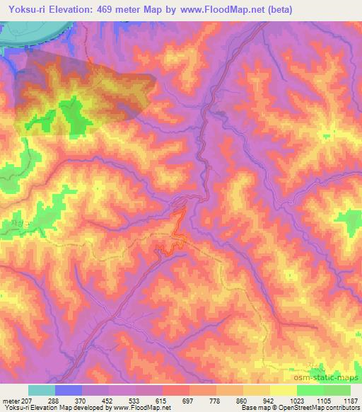 Yoksu-ri,North Korea Elevation Map