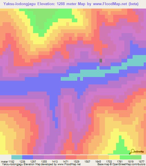 Yaksu-lodongjagu,North Korea Elevation Map