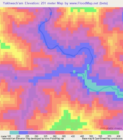 Yakhwach'am,North Korea Elevation Map