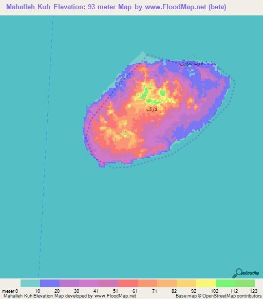 Mahalleh Kuh,Iran Elevation Map