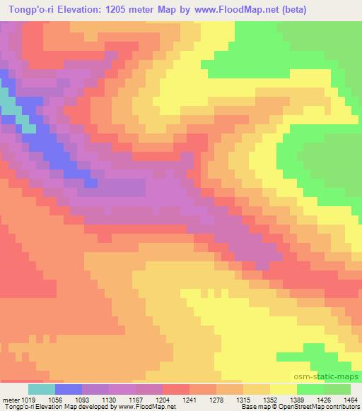 Tongp'o-ri,North Korea Elevation Map