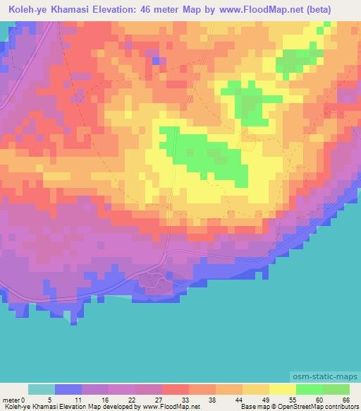 Koleh-ye Khamasi,Iran Elevation Map