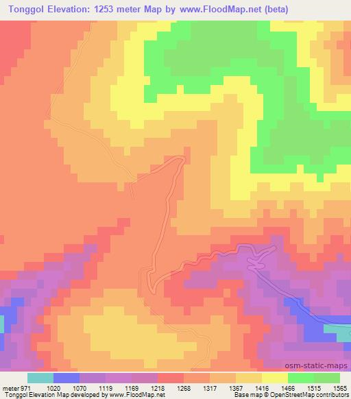 Tonggol,North Korea Elevation Map