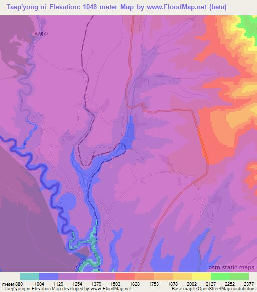 Taep'yong-ni,North Korea Elevation Map